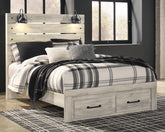 Prime Furniture - Ashley Furniture - Cambeck Bedroom - Twin Panel Bed with 4 Storage Drawers / Whitewash - B192B21